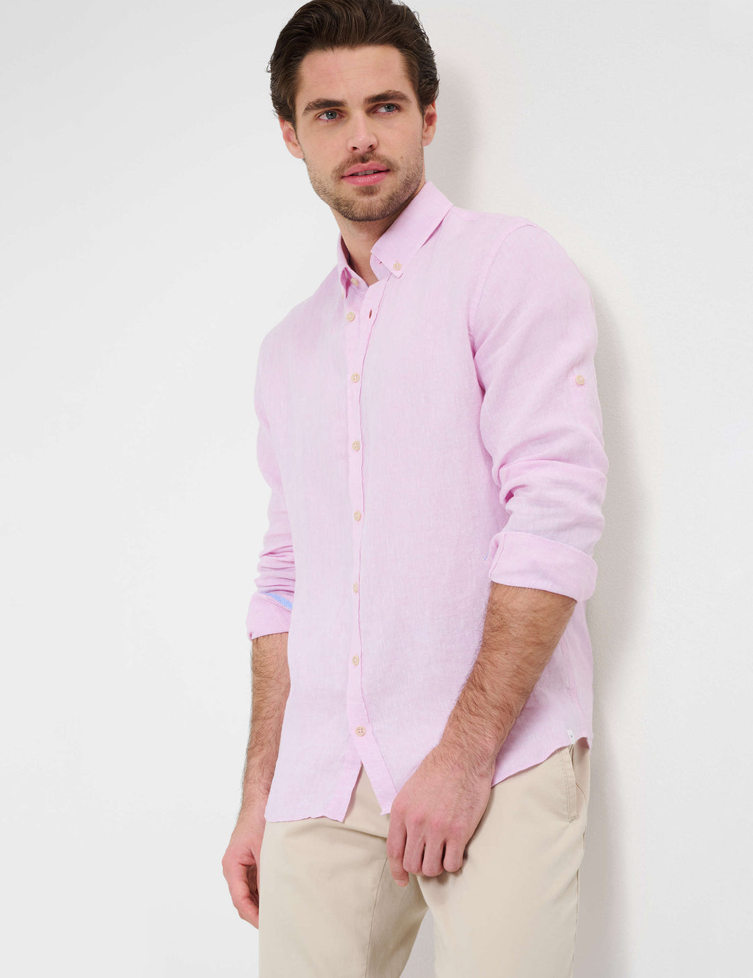 Brax  Casual Shirts in Linen - DIRK U 44-3508 (744 197 00)- Concorde Fashion#color_pink-89