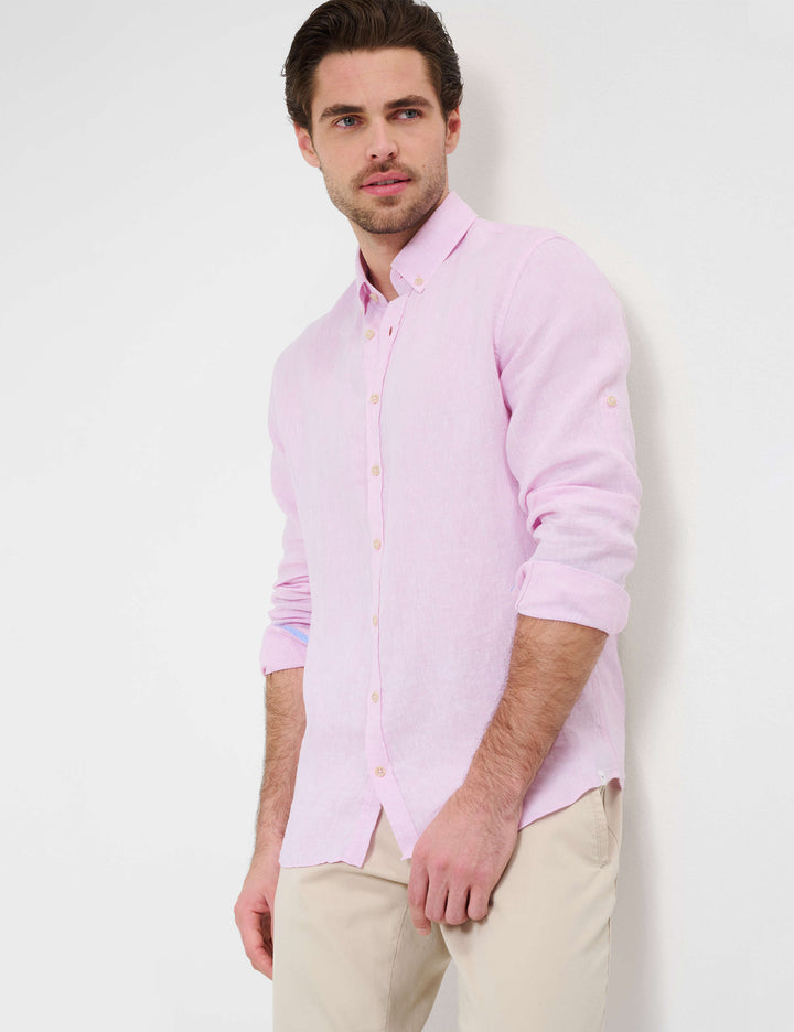 Brax  Casual Shirts in Linen - DIRK U 44-3508 (744 197 00)- Concorde Fashion#color_pink-89