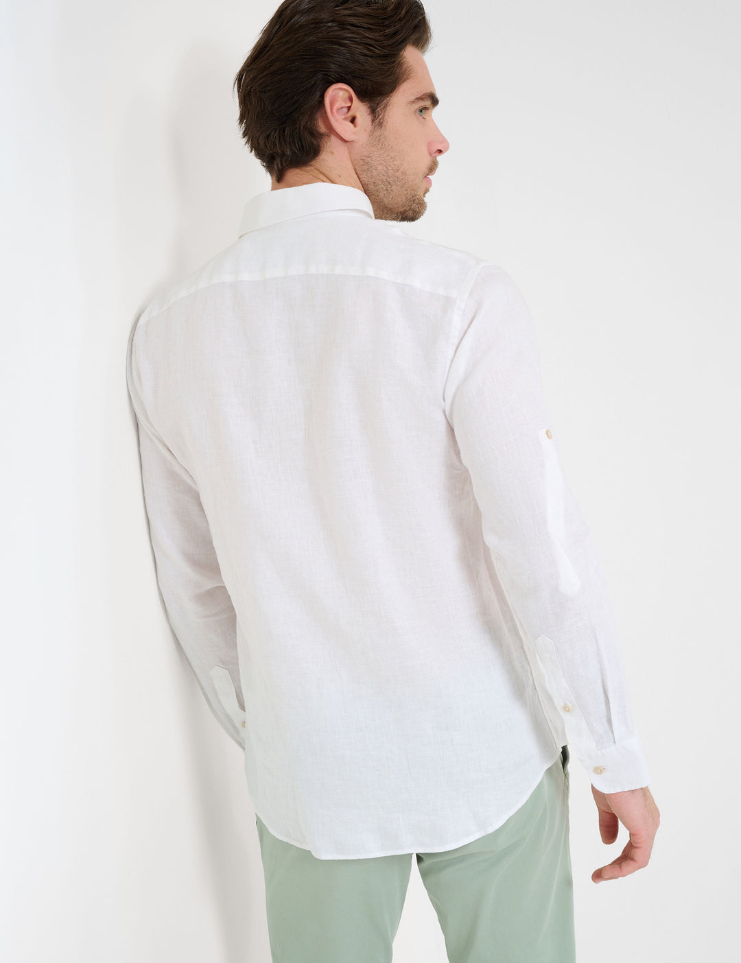 Brax  Casual Shirts in Linen - DIRK U 44-3508 (744 197 00)- Concorde Fashion#color_white-99
