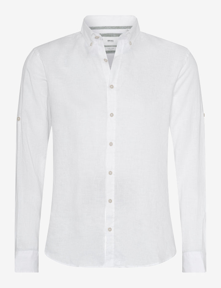 Brax  Casual Shirts in Linen - DIRK U 44-3508 (744 197 00)- Concorde Fashion#color_white-99