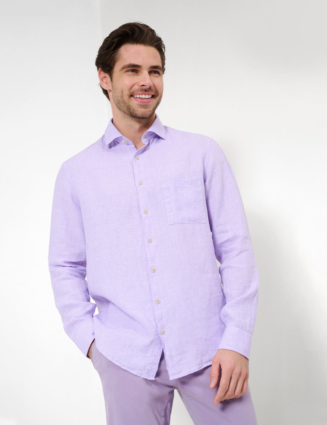 Brax  Casual Shirts in Linen - HAROLD C 44-3528 (744 261 00)- Concorde Fashion#color_pink-84