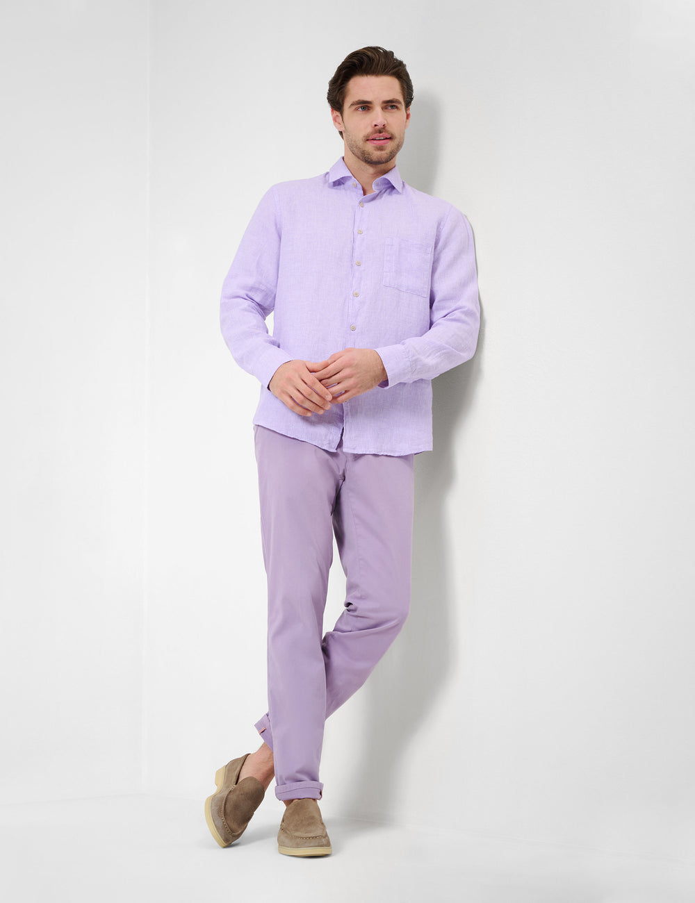 Brax  Casual Shirts in Linen - HAROLD C 44-3528 (744 261 00)- Concorde Fashion#color_pink-84