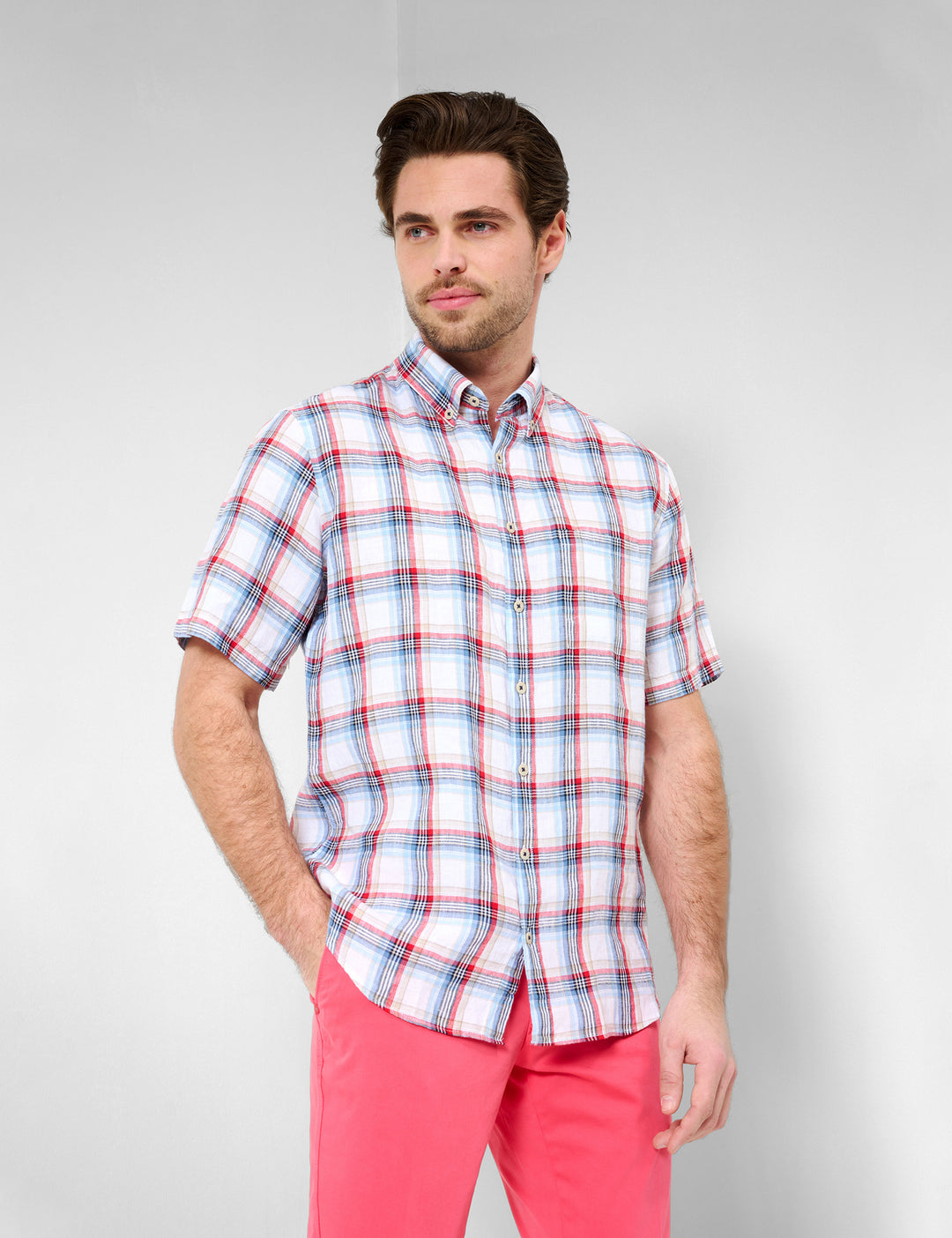 Brax  Casual Shirts in Linen - DAN C 44-3588 (744 204 00)- Concorde Fashion#color_grey-44