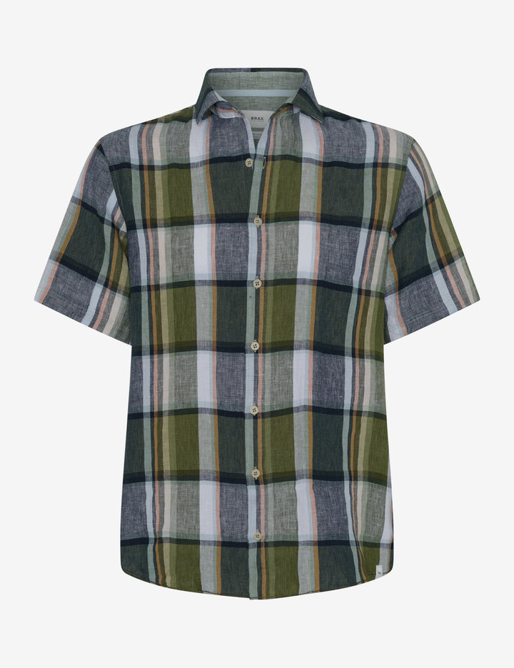 Brax  Casual Shirts in Linen - HARDY C 44-3598 (744 257 00)- Concorde Fashion#color_green-31