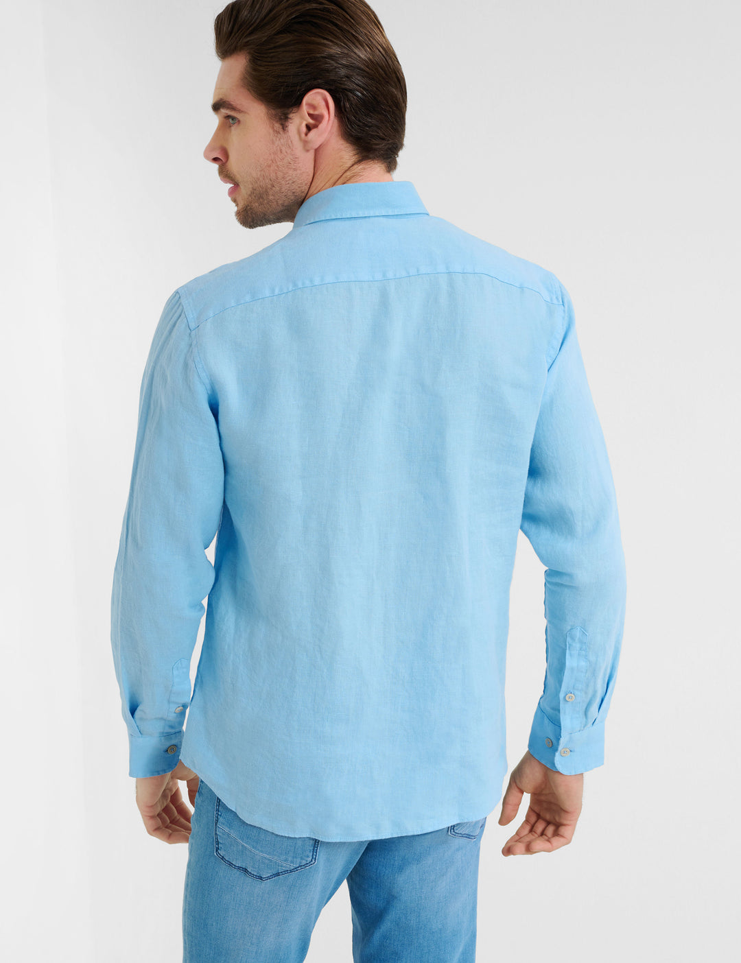 Brax  Casual Shirts in Linen - HAROLD U 44-3738 (744 262 00)- Concorde Fashion#color_blue-28