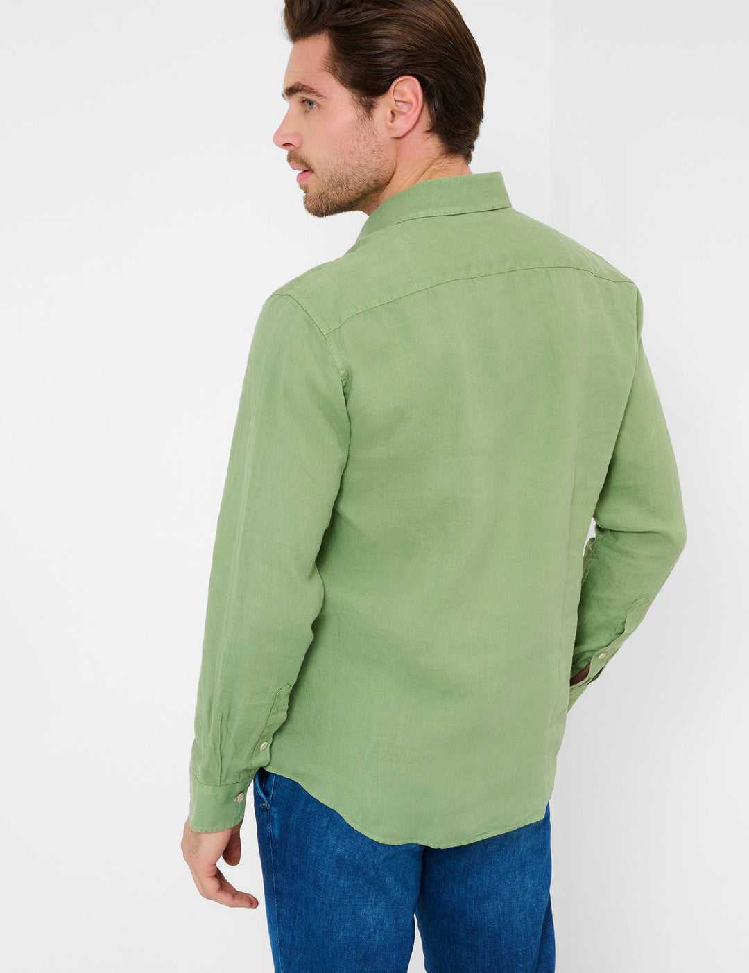 Brax  Casual Shirts in Linen - HAROLD U 44-3738 (744 262 00)- Concorde Fashion#color_green-37