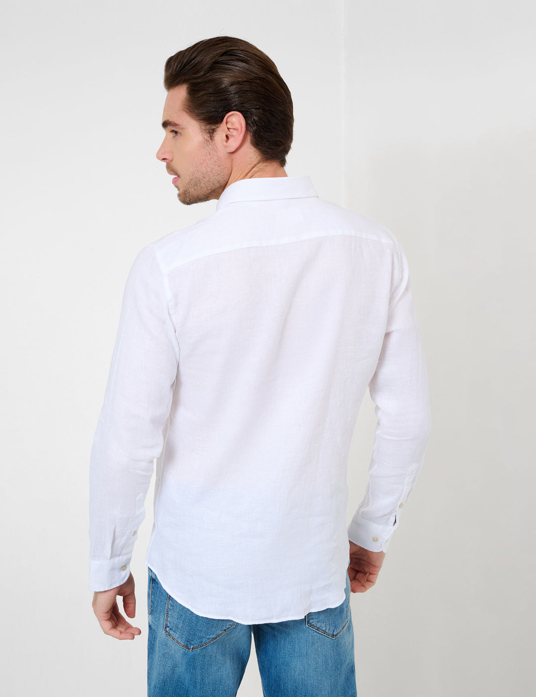 Brax  Casual Shirts in Linen - HAROLD U 44-3738 (744 262 00)- Concorde Fashion#color_white-99