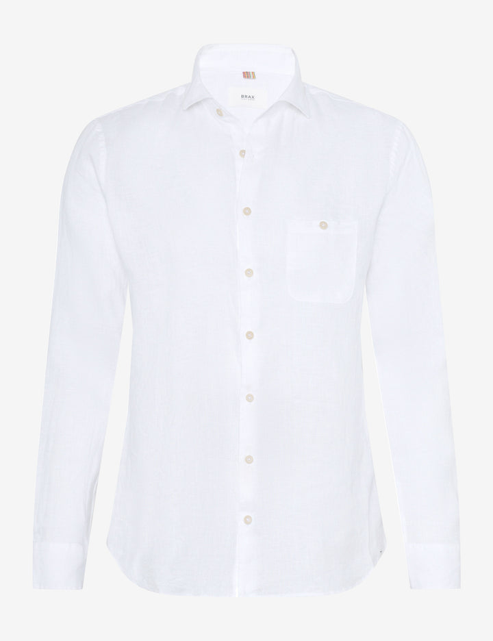 Brax  Casual Shirts in Linen - HAROLD U 44-3738 (744 262 00)- Concorde Fashion#color_white-99