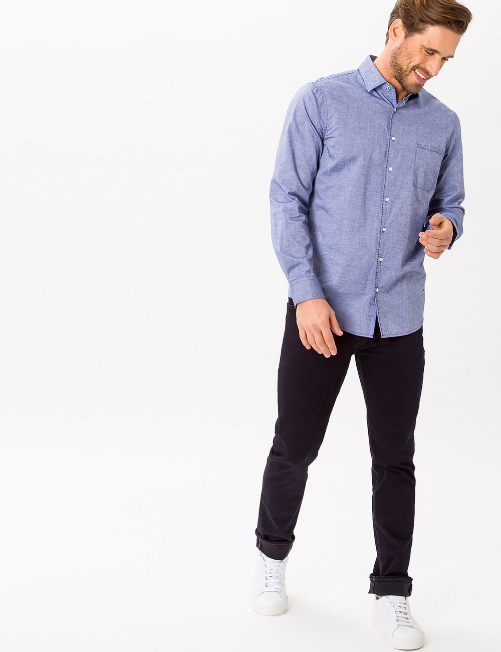 Brax Regular Fit Slim Fit Jeans in Cotton Mix - CHUCK 80-6450 (079 630 20)- Concorde Fashion#color_navy-22