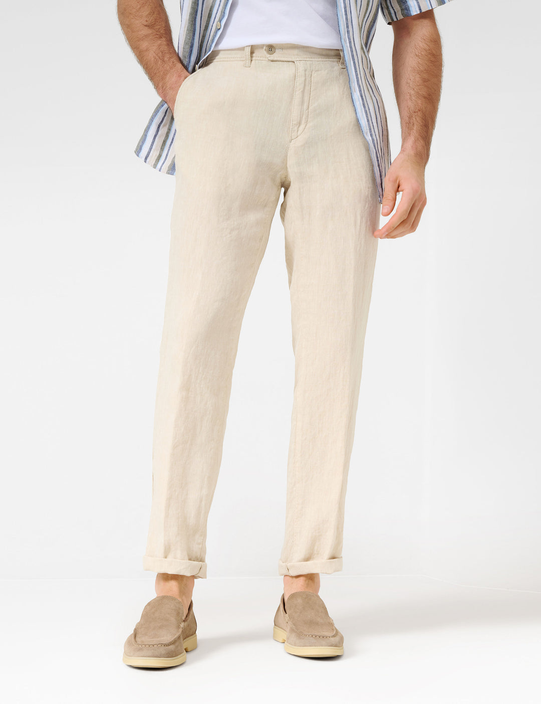 Brax  Chinos in Linen - EVANS 84-2608 (078 826 20)- Concorde Fashion#color_grey-59