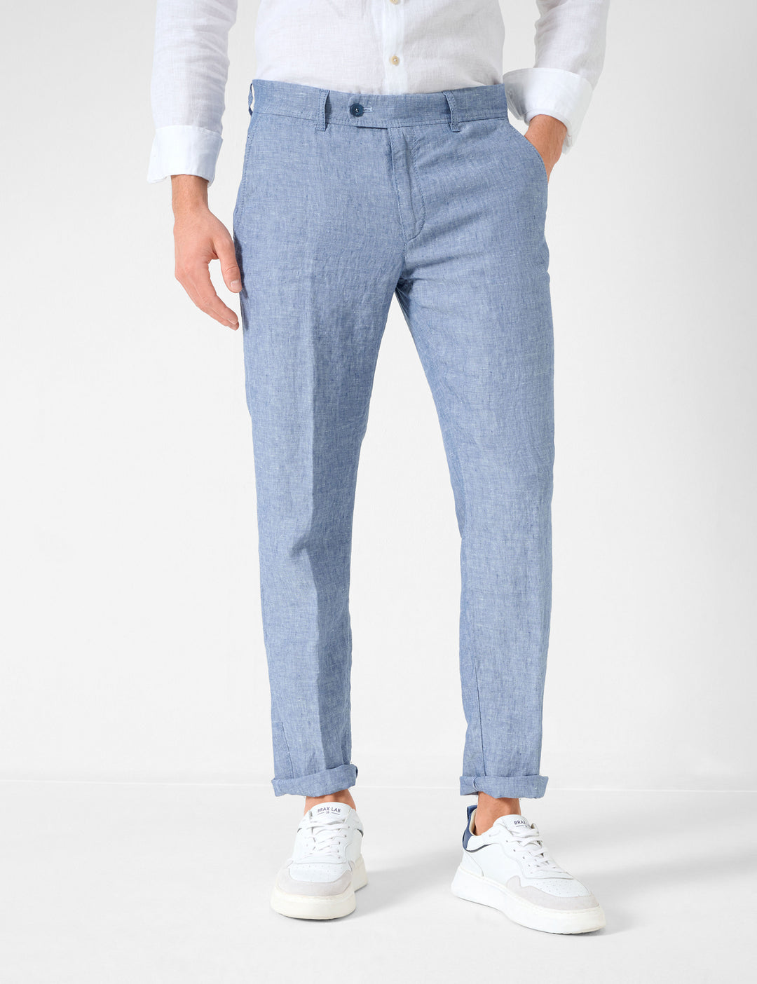 Brax  Chinos in Linen - EVANS 84-2608 (078 826 20)- Concorde Fashion#color_blue-25