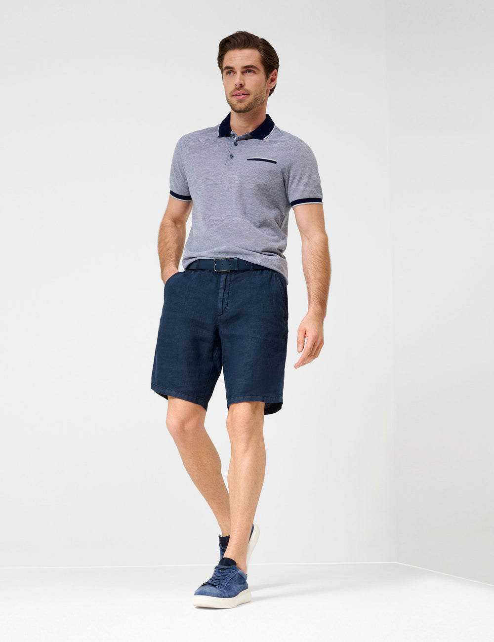 Brax  Shorts in Linen - BALU 84-6728 (079 854 20)- Concorde Fashion#color_navy-23