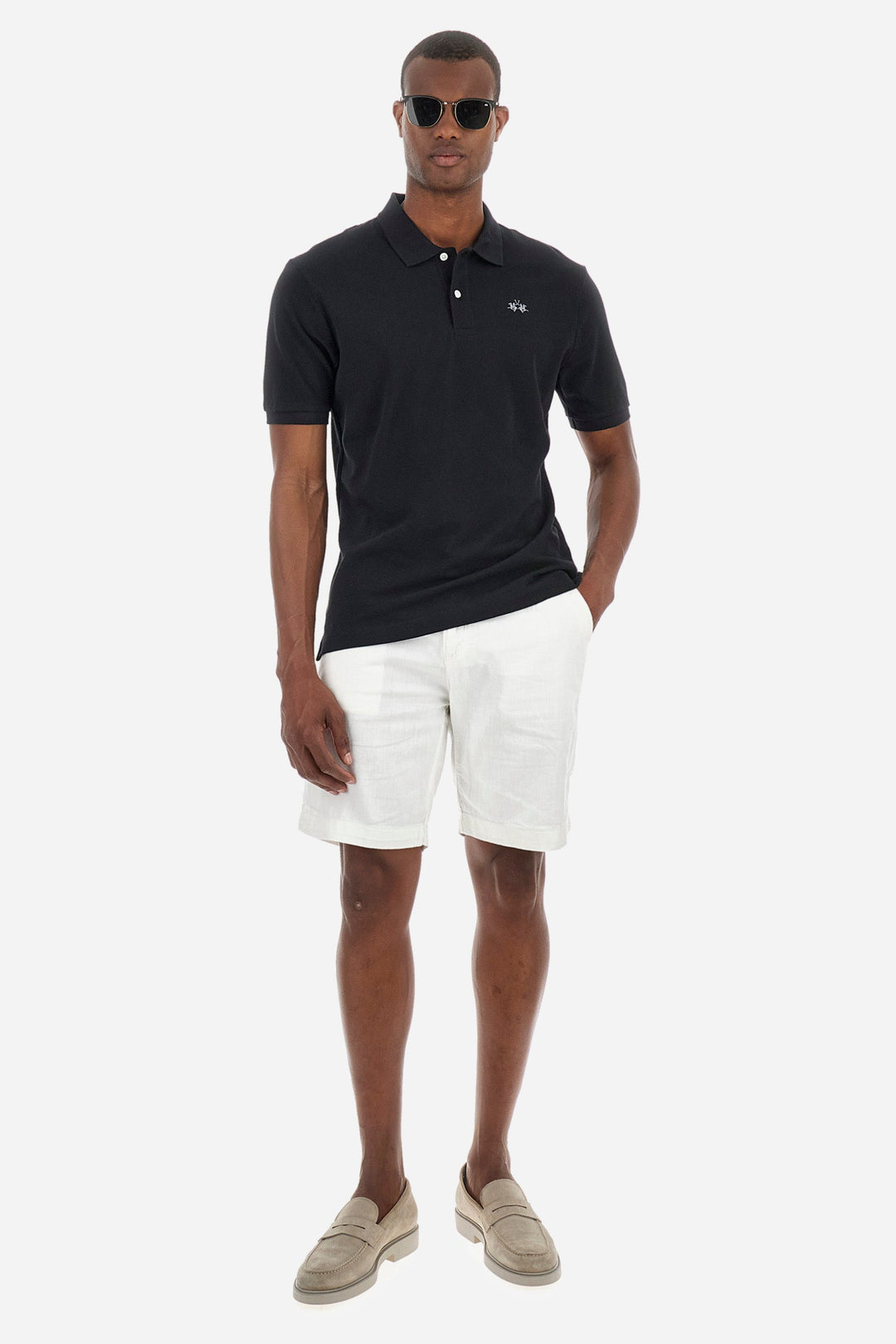 LA MARTINA Regular Fit Polos in Cotton -  BPMP01-PK031- Concorde Fashion#color_black-09999