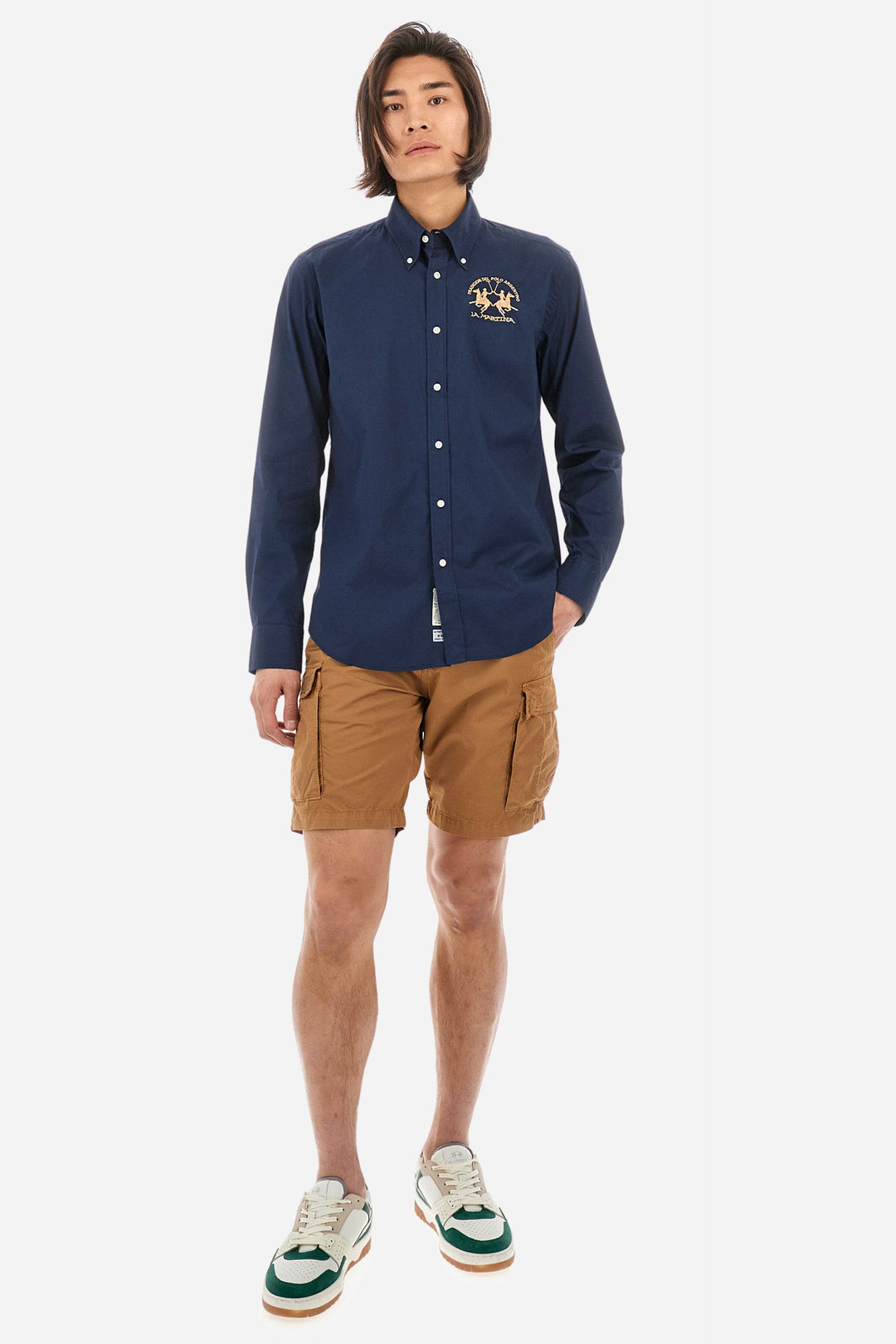 La Martina Casual Shirts Regular Fit in Cotton Mix - RAF CCMC01-PP003- Concorde Fashion#color_navy-07017