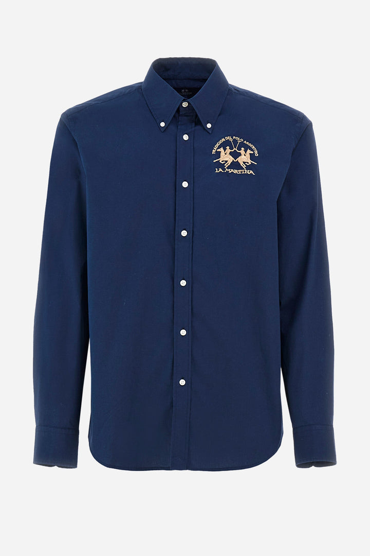 La Martina Casual Shirts Regular Fit in Cotton Mix - RAF CCMC01-PP003- Concorde Fashion#color_navy-07017