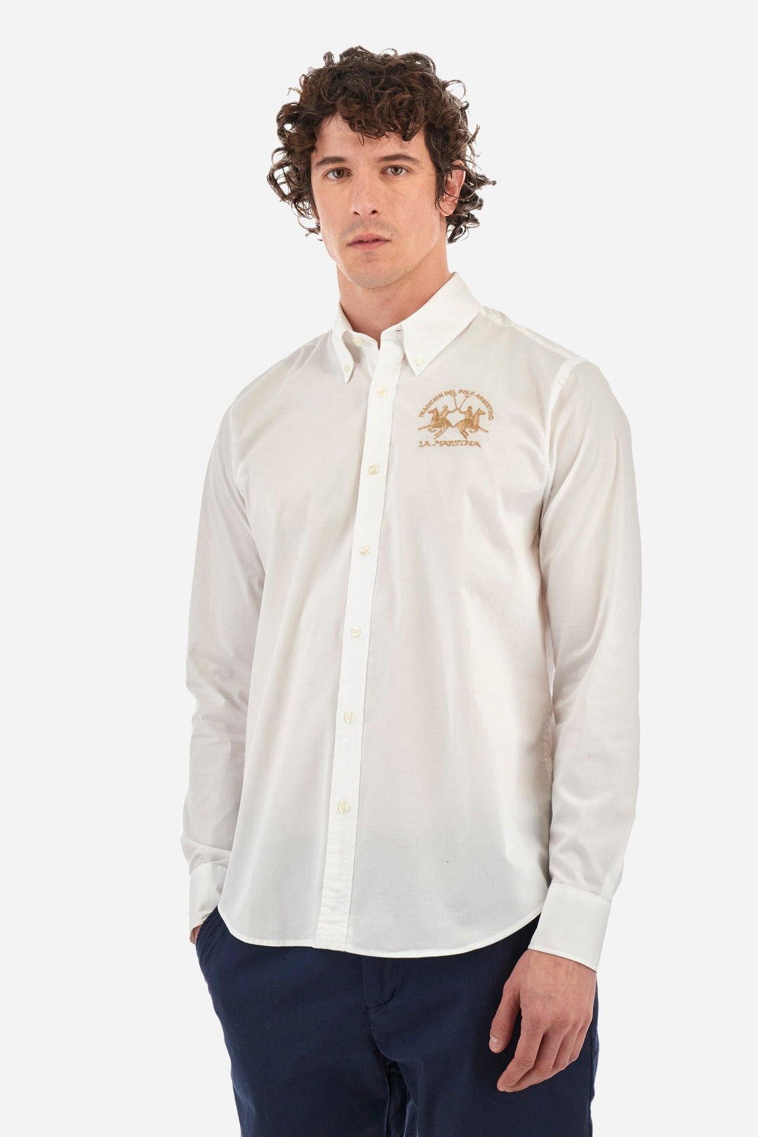La Martina Casual Shirts Regular Fit in Cotton Mix - RAF CCMC01-PP003- Concorde Fashion#color_white-00001