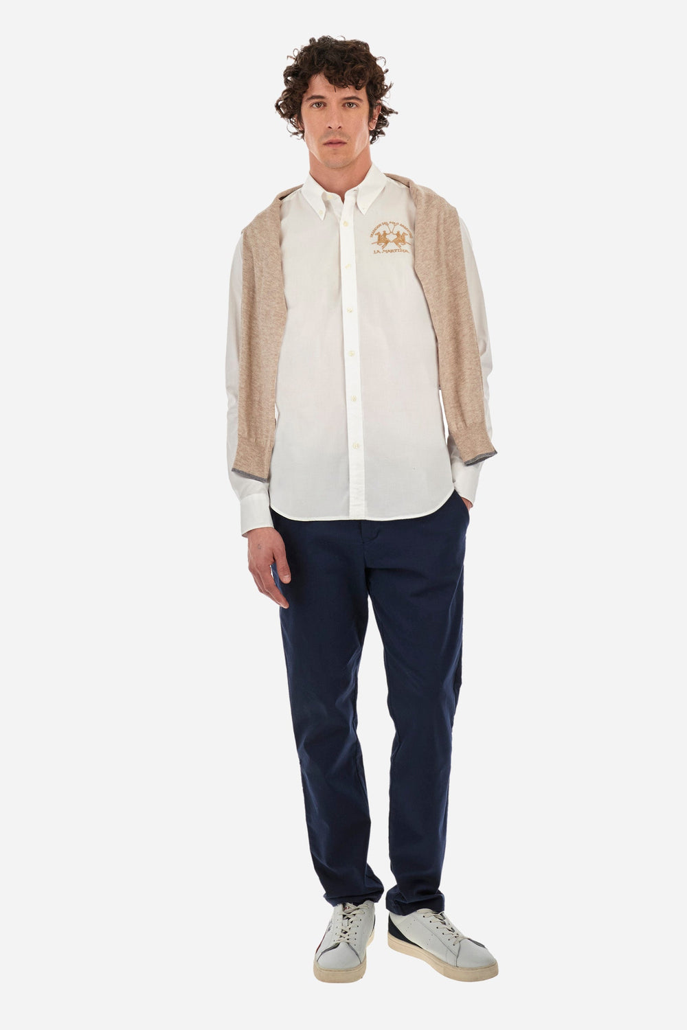 La Martina Casual Shirts Regular Fit in Cotton Mix - RAF CCMC01-PP003- Concorde Fashion#color_white-00001