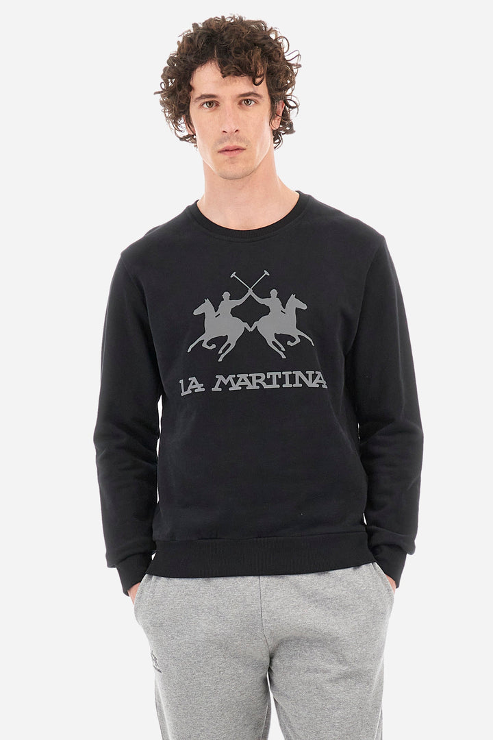 La Martina Sweatshirts Regular Fit in Cotton - DOMINGO CCMF01-FP109- Concorde Fashion#color_black-09999