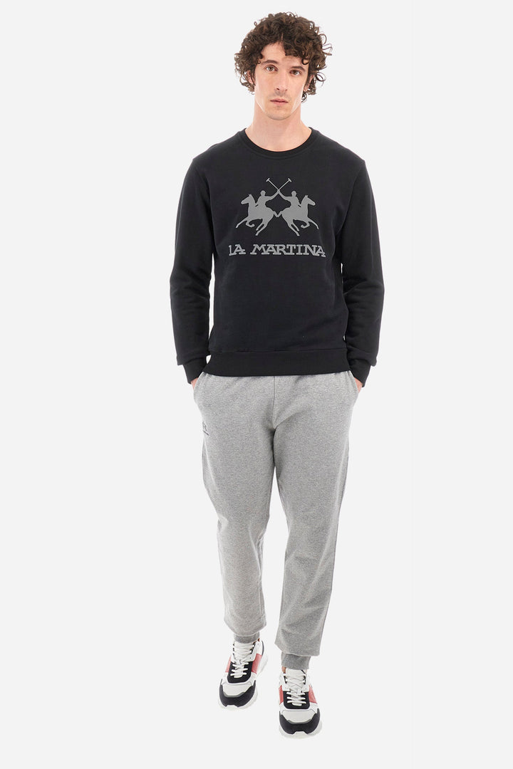 La Martina Sweatshirts Regular Fit in Cotton - DOMINGO CCMF01-FP109- Concorde Fashion#color_black-09999