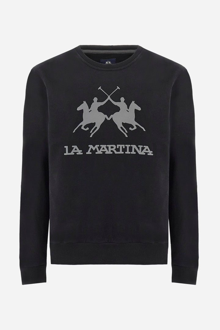 La Martina Sweatshirts Regular Fit in Cotton - DOMINGO CCMF01-FP109- Concorde Fashion#color_black-09999