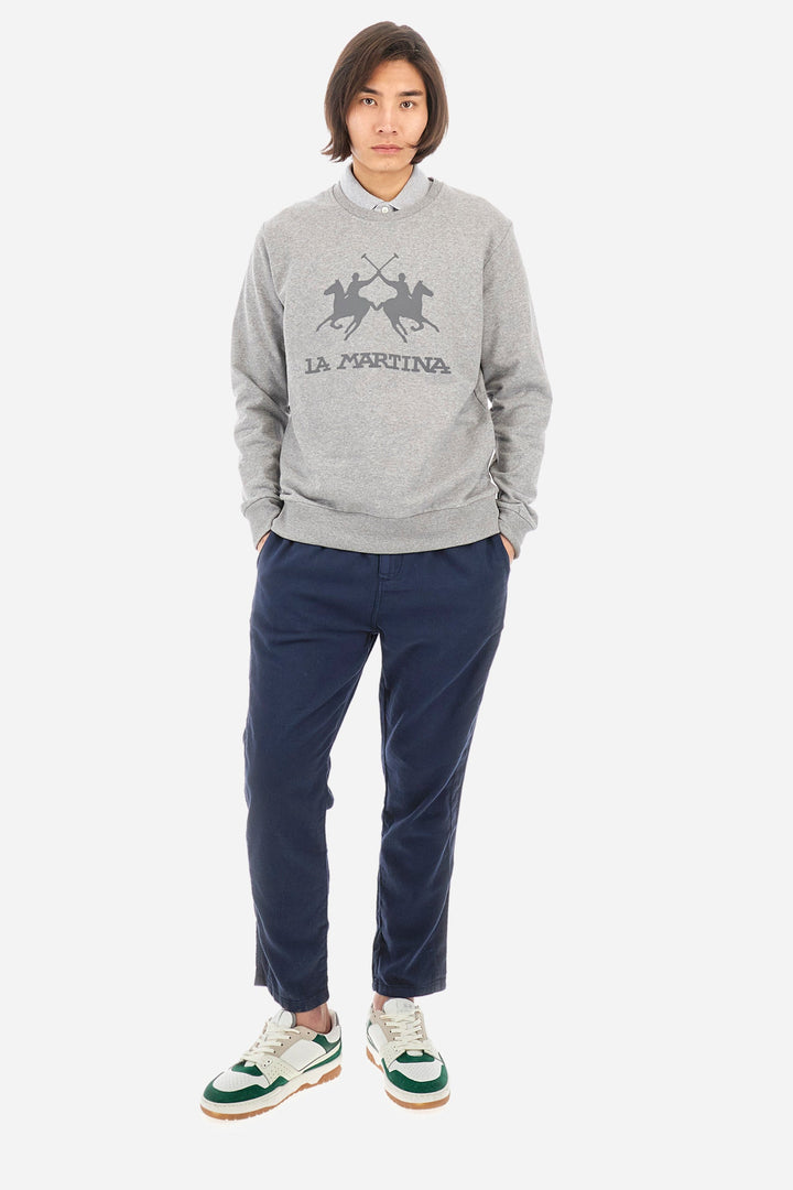 La Martina Sweatshirts Regular Fit in Cotton - DOMINGO CCMF01-FP109- Concorde Fashion#color_grey-01002