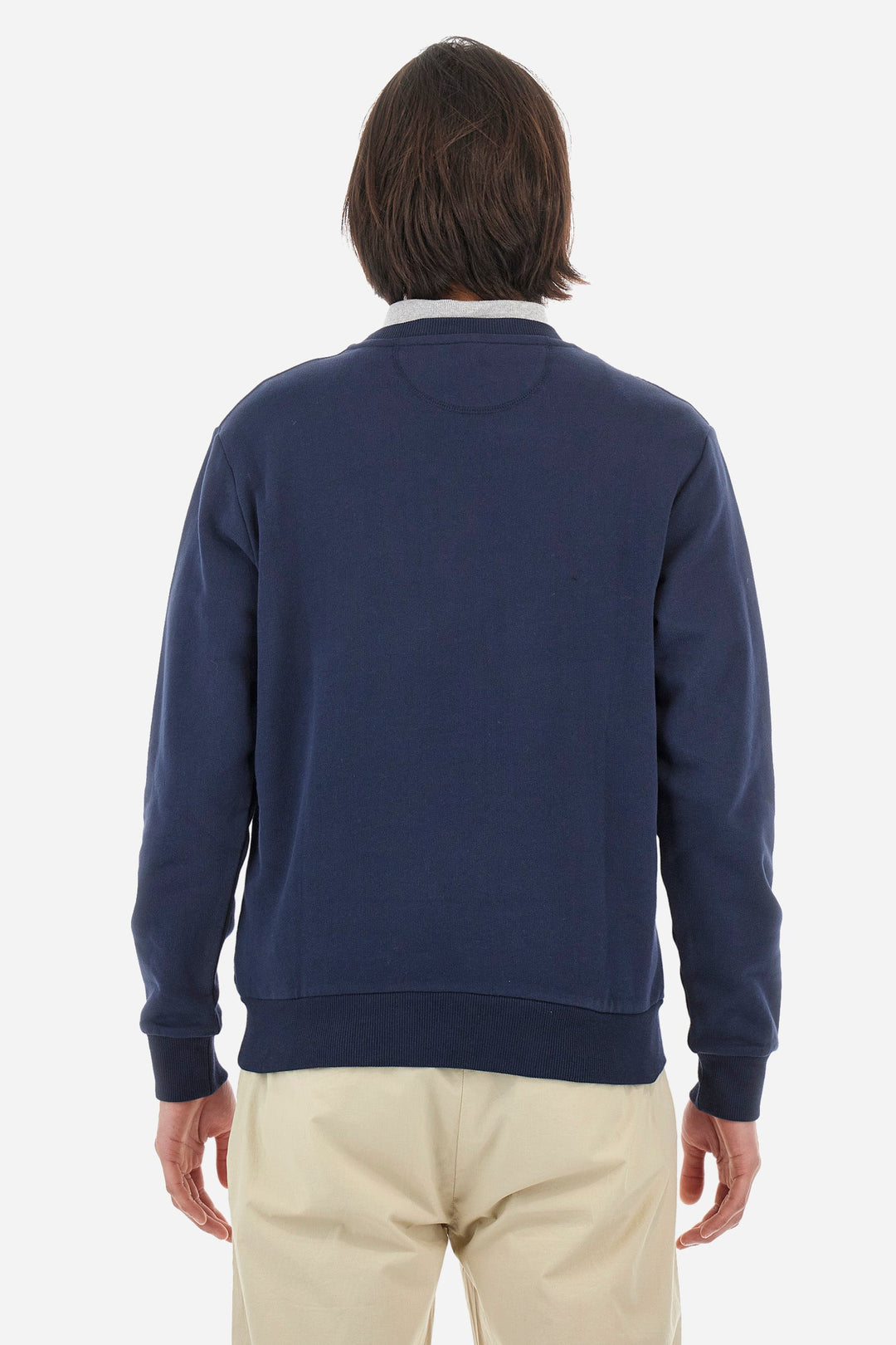 La Martina Sweatshirts Regular Fit in Cotton - DOMINGO CCMF01-FP109- Concorde Fashion#color_navy-07017