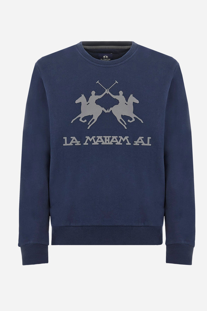 La Martina Sweatshirts Regular Fit in Cotton - DOMINGO CCMF01-FP109- Concorde Fashion#color_navy-07017