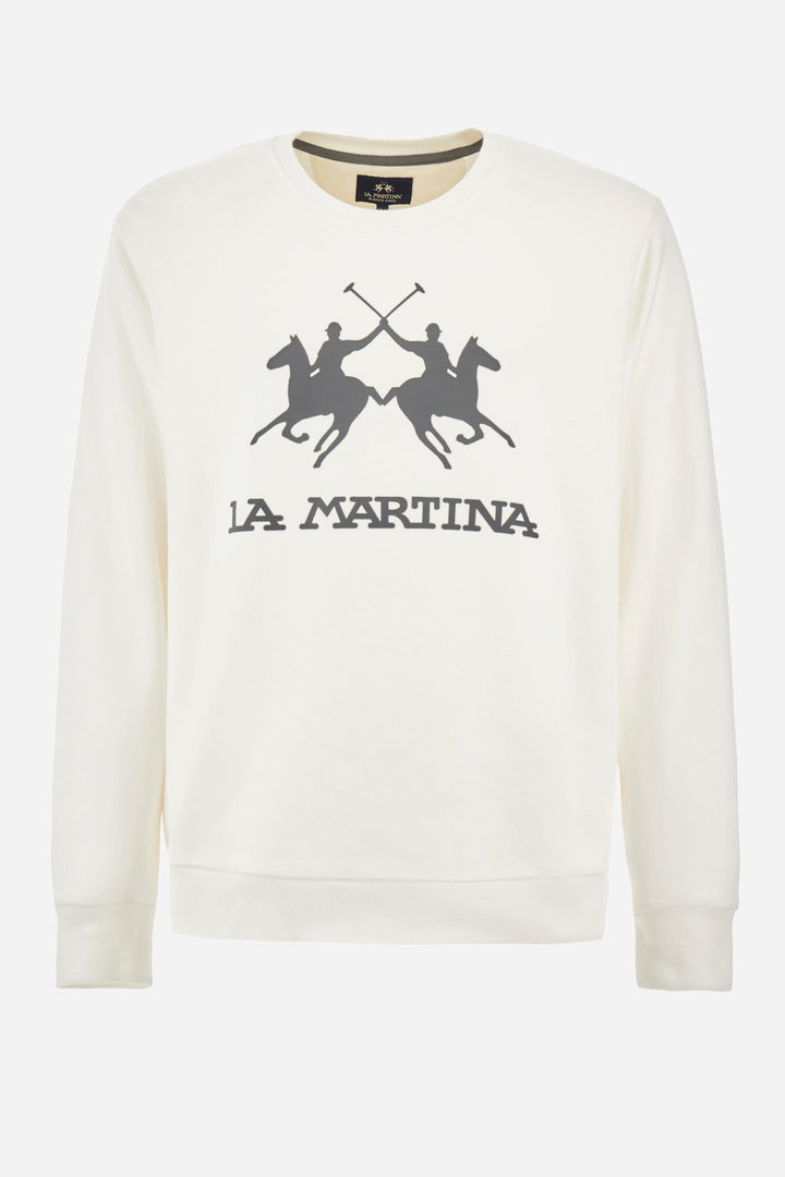 La Martina Sweatshirts Regular Fit in Cotton - DOMINGO CCMF01-FP109- Concorde Fashion#color_white-00002