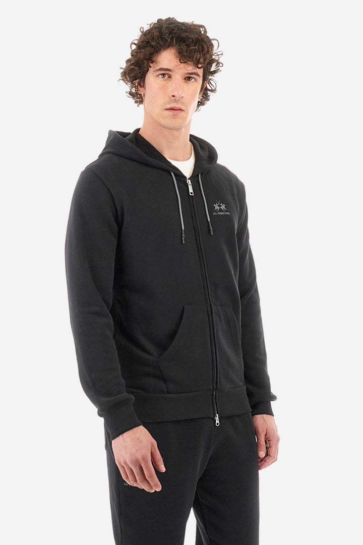 La Martina Hoodies Regular Fit in Cotton - THIAGO CCMF02-FP109- Concorde Fashion#color_black-09999