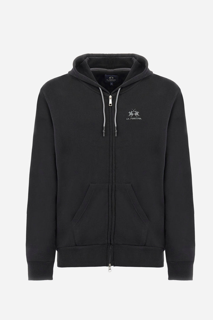 La Martina Hoodies Regular Fit in Cotton - THIAGO CCMF02-FP109- Concorde Fashion#color_black-09999