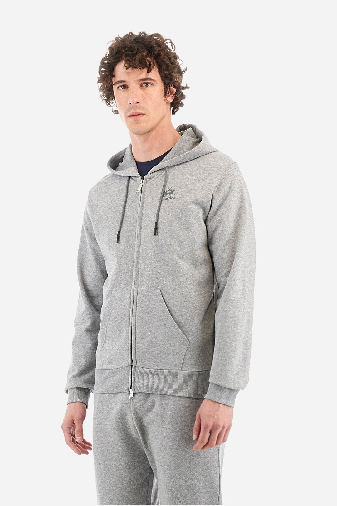 La Martina Hoodies Regular Fit in Cotton - THIAGO CCMF02-FP109- Concorde Fashion#color_grey-01002