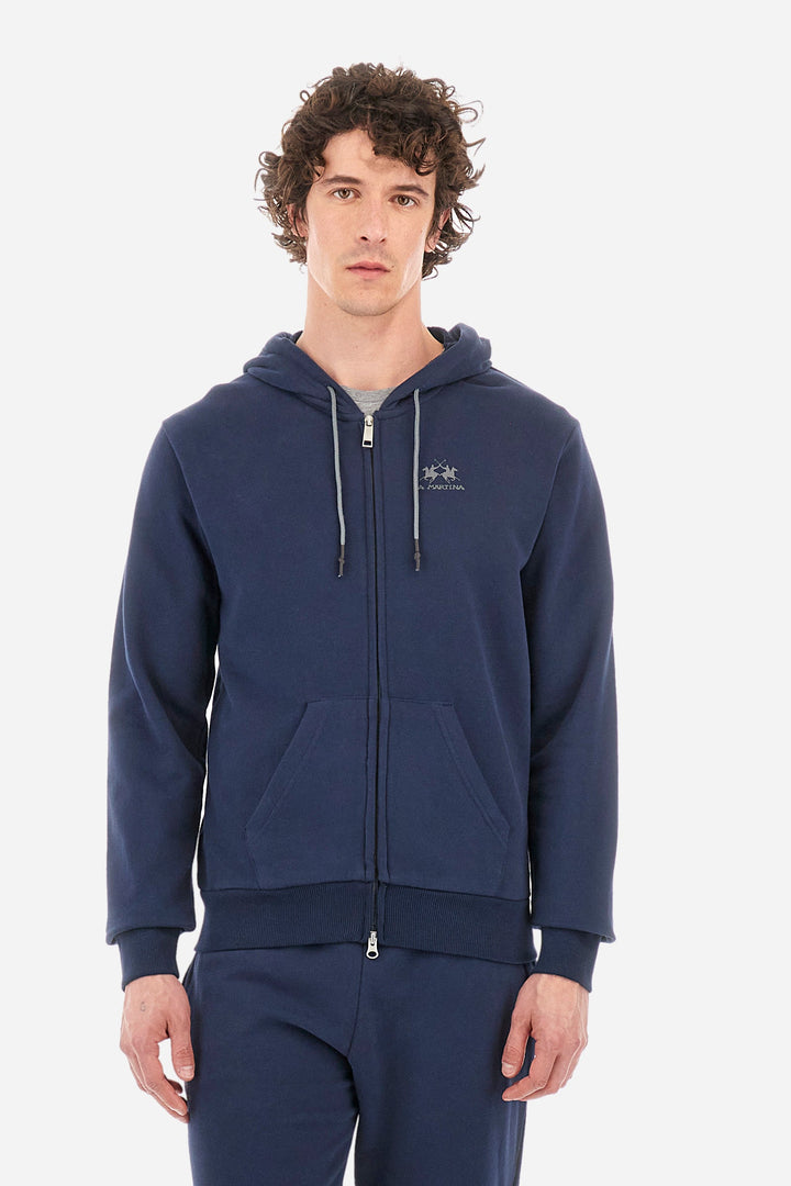 La Martina Hoodies Regular Fit in Cotton - THIAGO CCMF02-FP109- Concorde Fashion#color_navy-07017