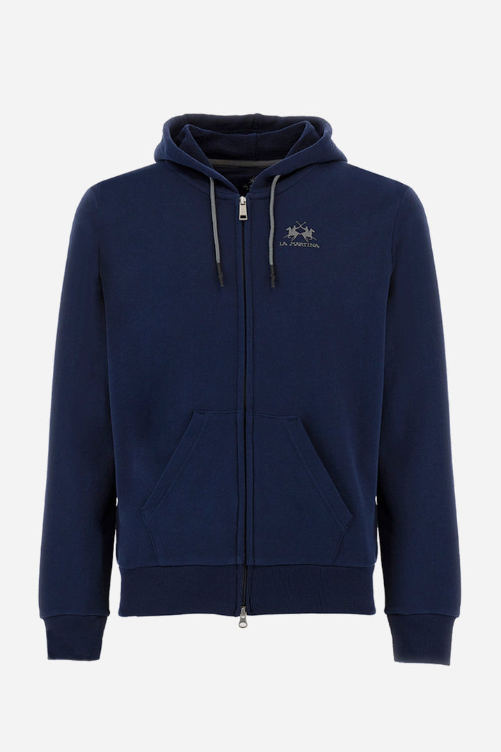 La Martina Hoodies Regular Fit in Cotton - THIAGO CCMF02-FP109- Concorde Fashion#color_navy-07017