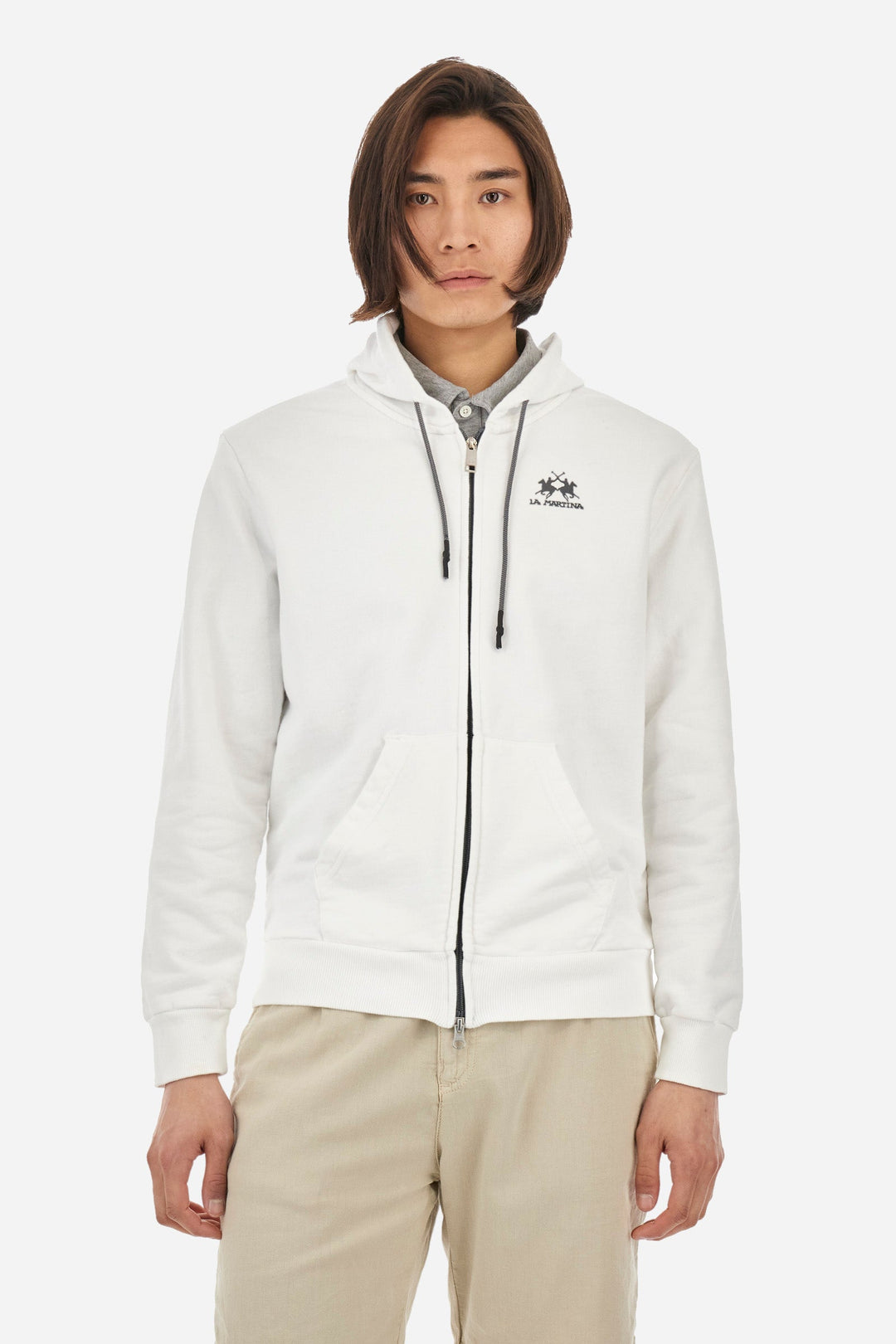 La Martina Hoodies Regular Fit in Cotton - THIAGO CCMF02-FP109- Concorde Fashion#color_white-00002
