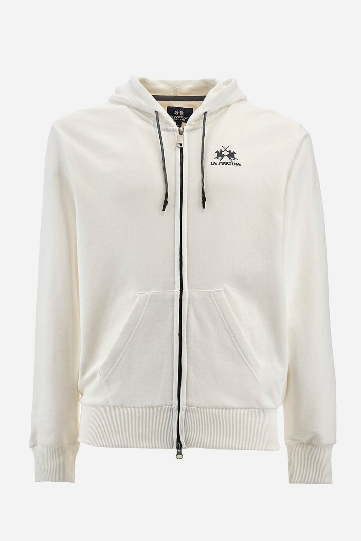 La Martina Hoodies Regular Fit in Cotton - THIAGO CCMF02-FP109- Concorde Fashion#color_white-00002