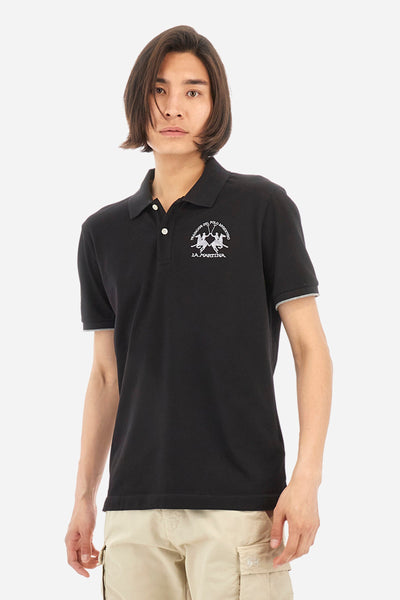 La Martina Polos Regular Fit in Cotton Mix - MIGUEL CCMP01-PK001- Concorde Fashion#color_black-09999