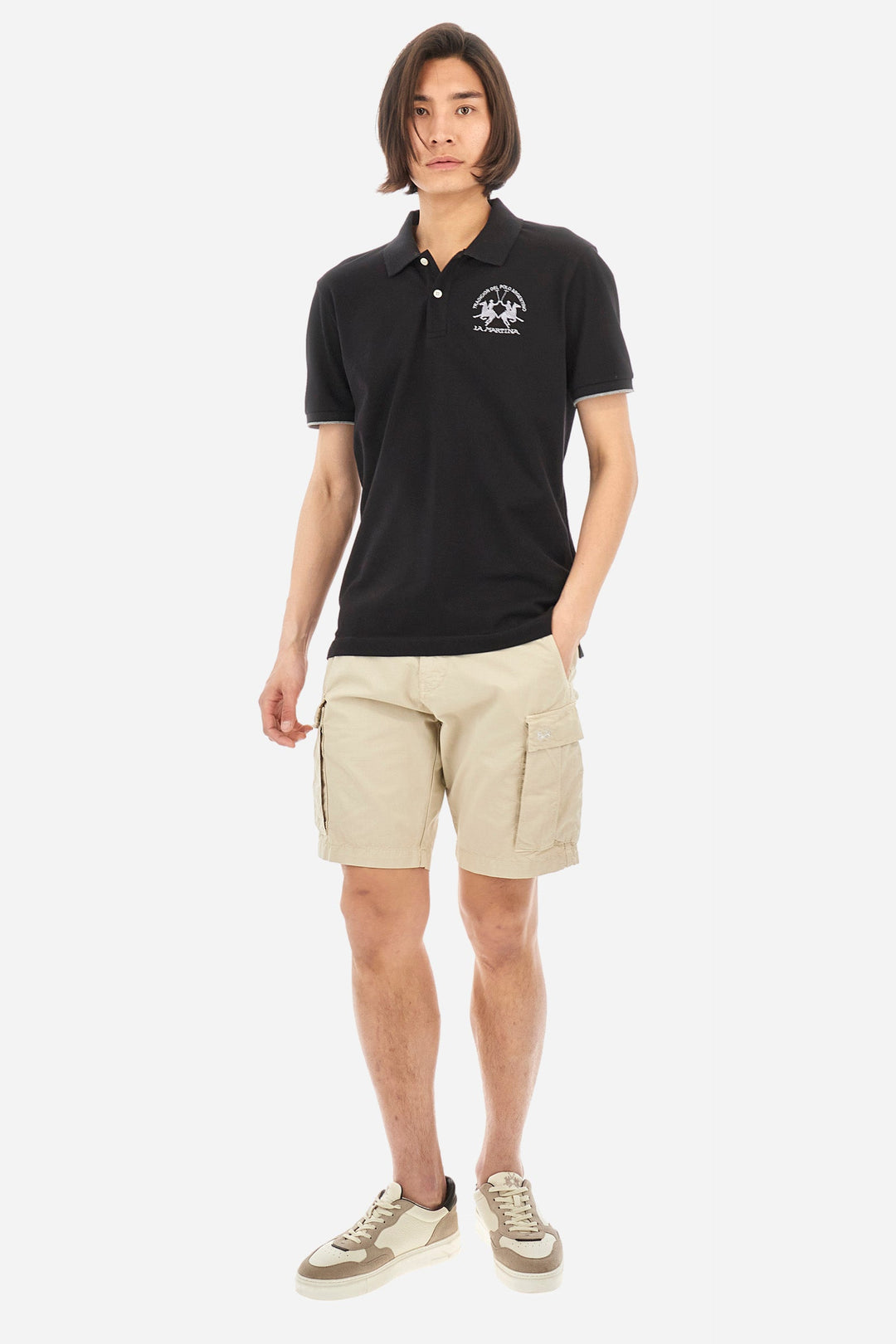La Martina Polos Regular Fit in Cotton Mix - MIGUEL CCMP01-PK001- Concorde Fashion#color_black-09999