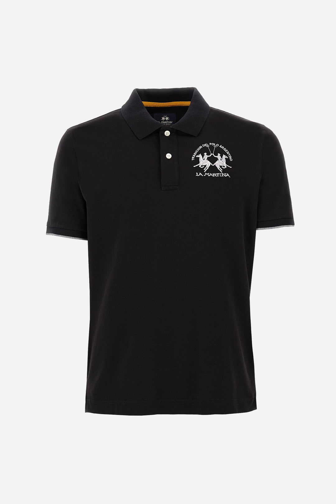 La Martina Polos Regular Fit in Cotton Mix - MIGUEL CCMP01-PK001- Concorde Fashion#color_black-09999
