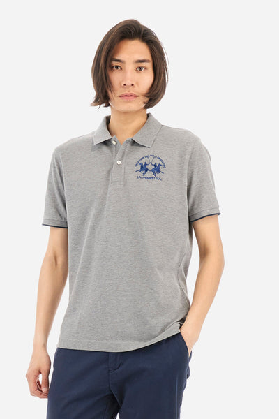 La Martina Polos Regular Fit in Cotton Mix - MIGUEL CCMP01-PK001- Concorde Fashion#color_grey-01002