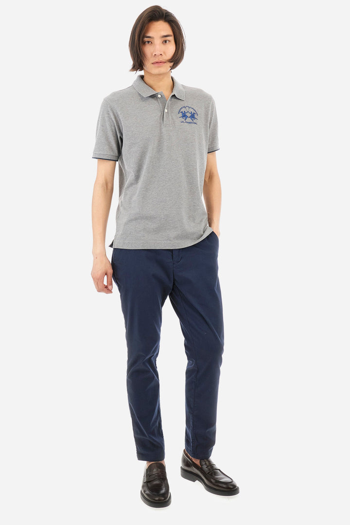 La Martina Polos Regular Fit in Cotton Mix - MIGUEL CCMP01-PK001- Concorde Fashion#color_grey-01002