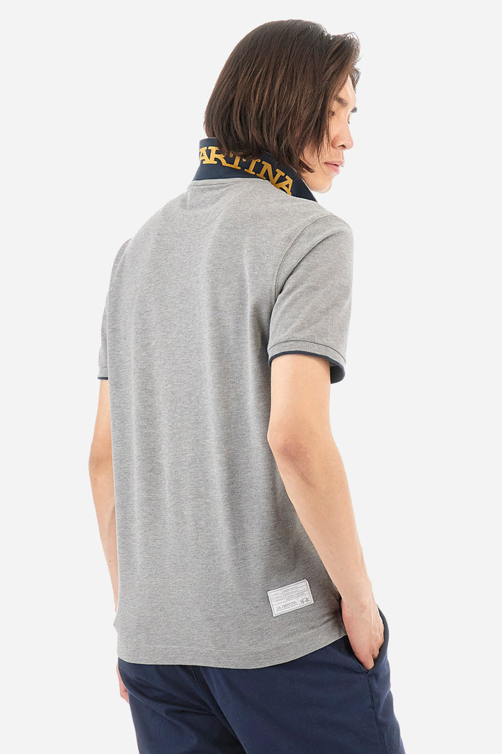 La Martina Polos Regular Fit in Cotton Mix - MIGUEL CCMP01-PK001- Concorde Fashion#color_grey-01002