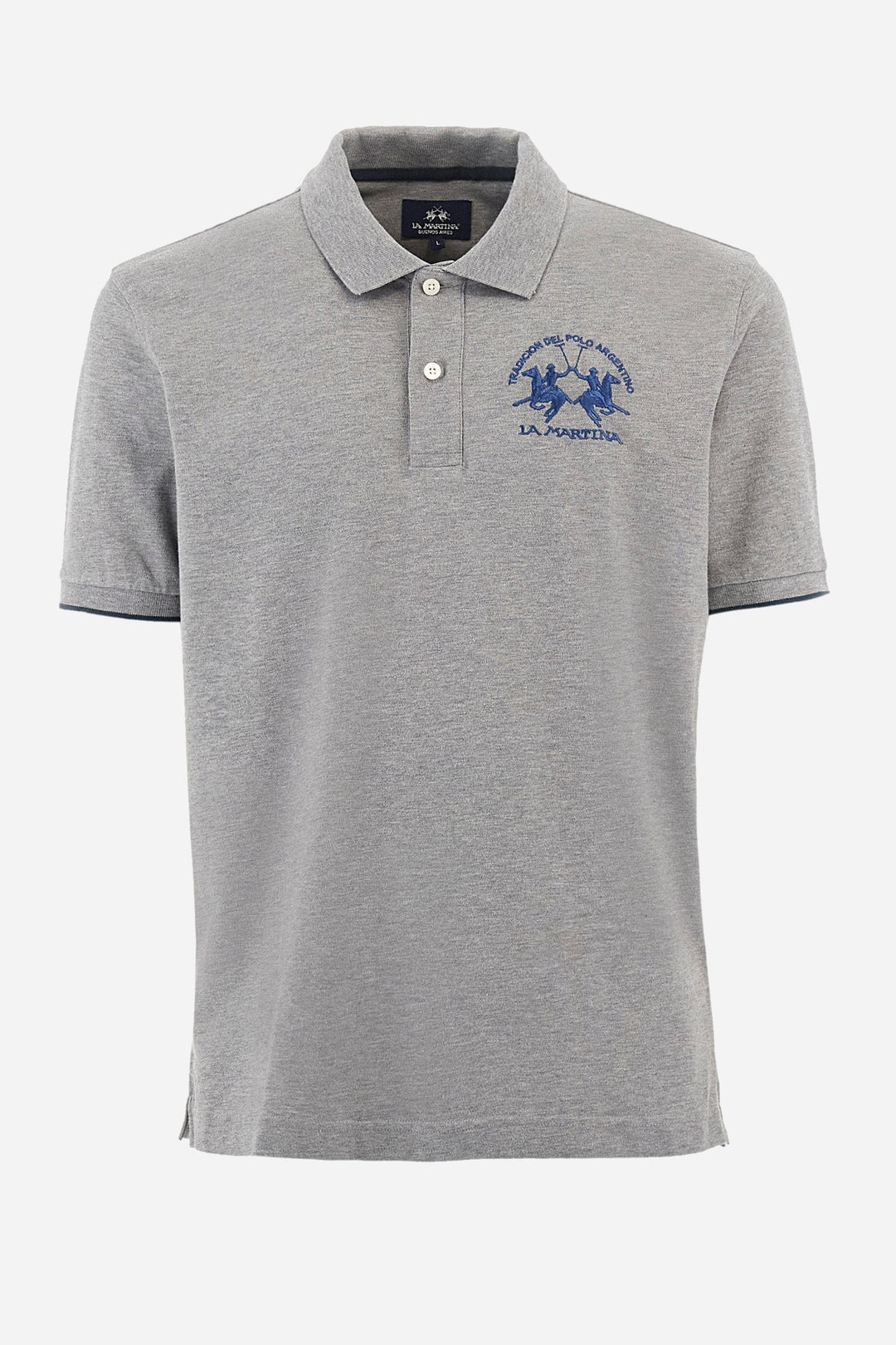 La Martina Polos Regular Fit in Cotton Mix - MIGUEL CCMP01-PK001- Concorde Fashion#color_grey-01002