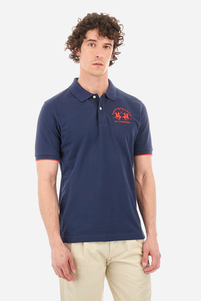 La Martina Polos Regular Fit in Cotton Mix - MIGUEL CCMP01-PK001- Concorde Fashion#color_navy-07017
