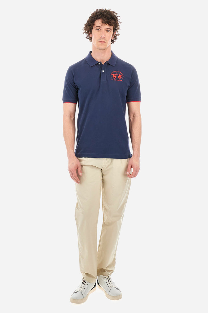 La Martina Polos Regular Fit in Cotton Mix - MIGUEL CCMP01-PK001- Concorde Fashion#color_navy-07017