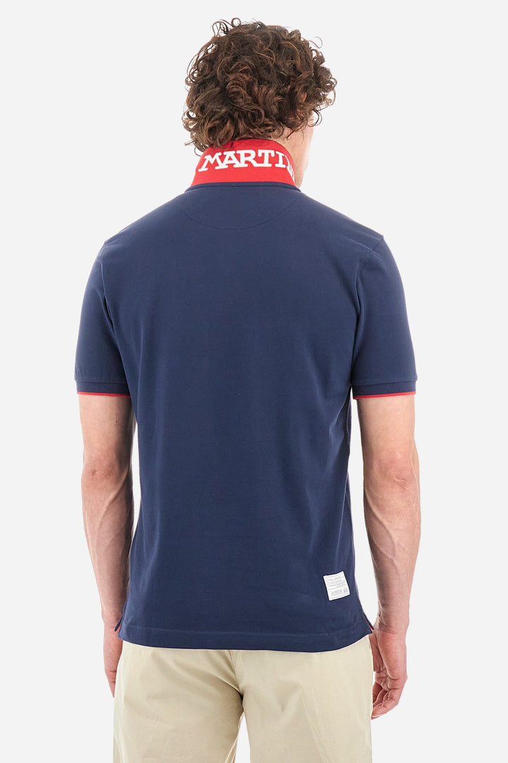 La Martina Polos Regular Fit in Cotton Mix - MIGUEL CCMP01-PK001- Concorde Fashion#color_navy-07017