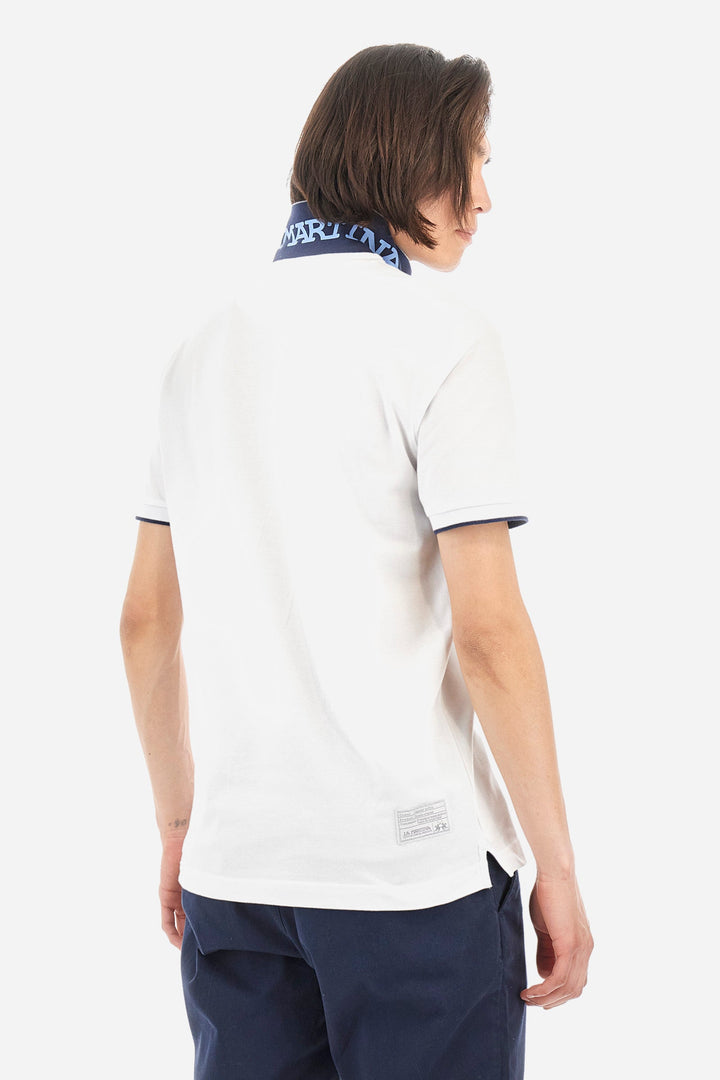 La Martina Polos Regular Fit in Cotton Mix - MIGUEL CCMP01-PK001- Concorde Fashion#color_white-00001