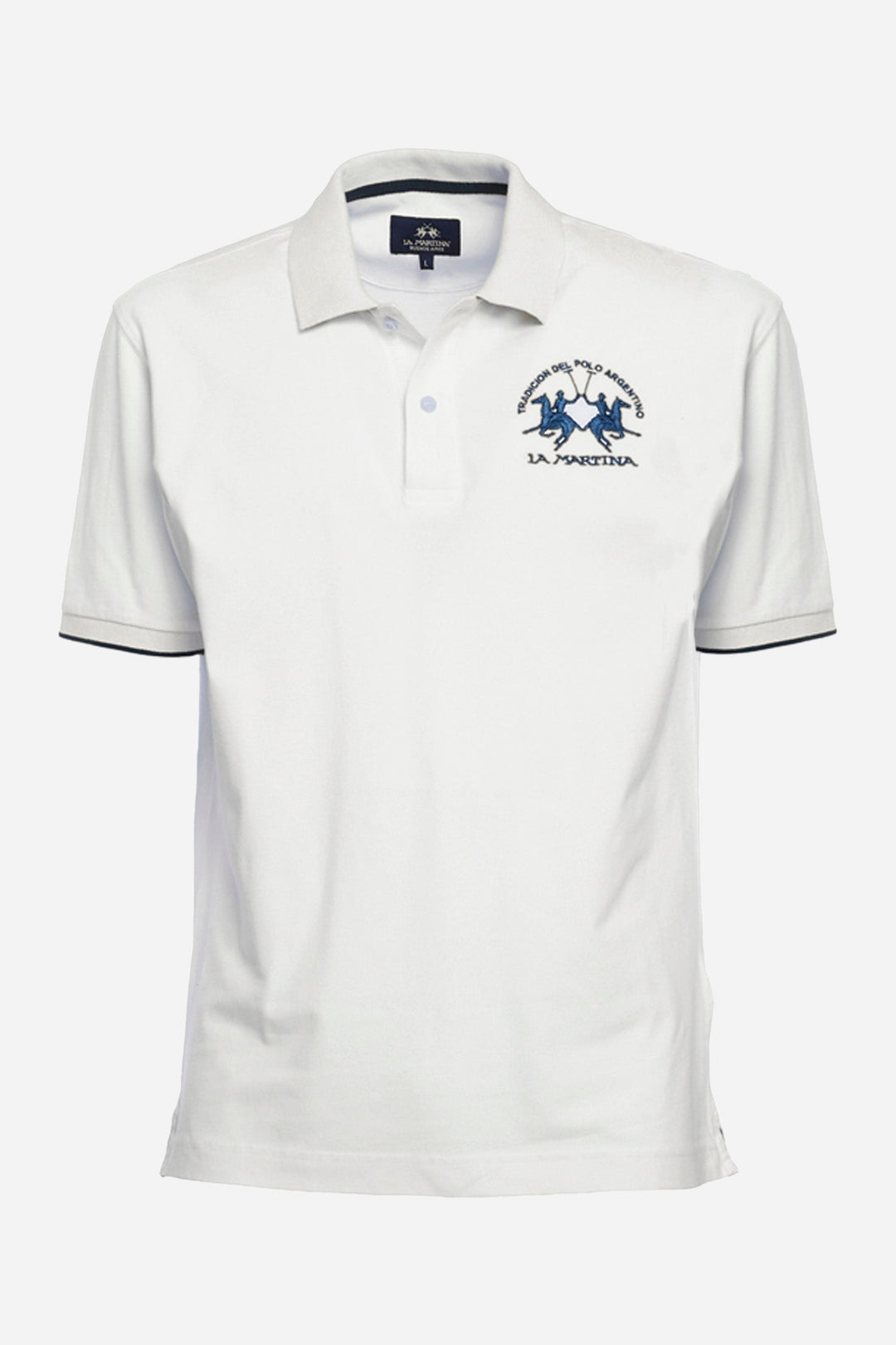 La Martina Polos Regular Fit in Cotton Mix - MIGUEL CCMP01-PK001- Concorde Fashion#color_white-00001