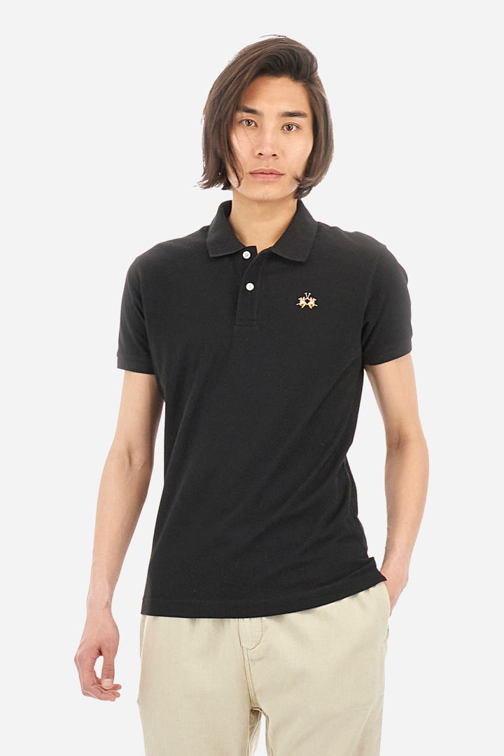 La Martina Polos Slim Fit in Cotton Mix - EDUARDO CCMP02-PK001- Concorde Fashion#color_black-09999