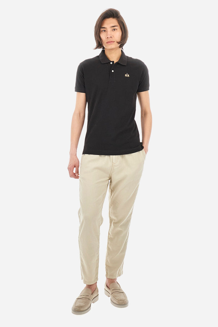 La Martina Polos Slim Fit in Cotton Mix - EDUARDO CCMP02-PK001- Concorde Fashion#color_black-09999