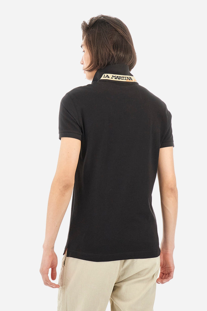 La Martina Polos Slim Fit in Cotton Mix - EDUARDO CCMP02-PK001- Concorde Fashion#color_black-09999